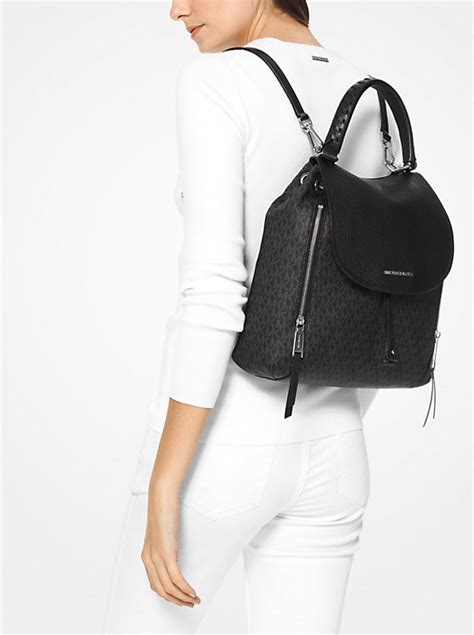 Viv Large Logo and Leather Backpack 